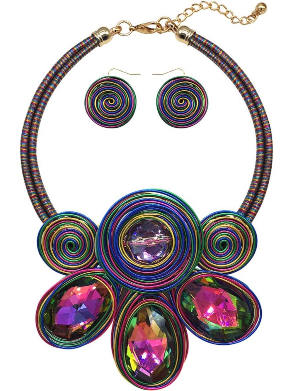Chunky African Statement Necklace For Women Tribal Fashion Costume Jewelry Earri